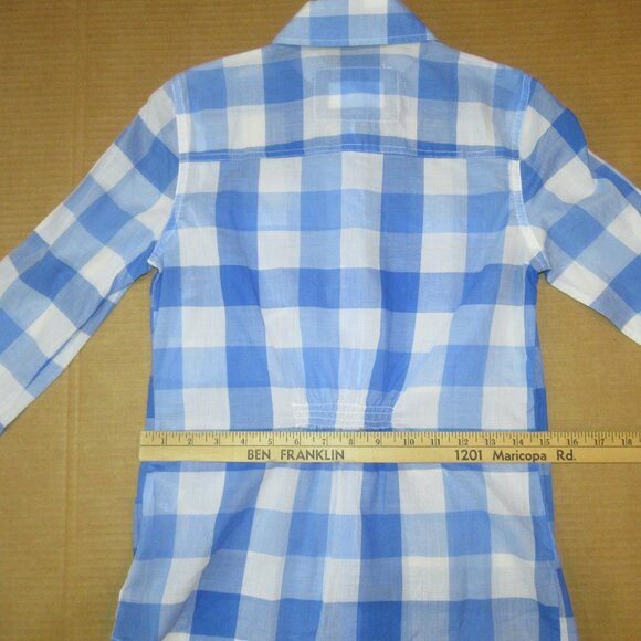 🌟 Aéropostale Blue & White Gingham Button-Up Shirt | Size Small | NWT - Picture 6 of 11